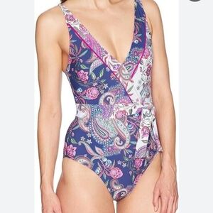 La Blanca  One Piece Swimsuit - Navy and‎ Pink